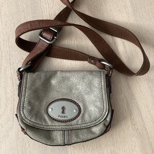 Vintage Suede Fossil Maddox Crossbody Leather